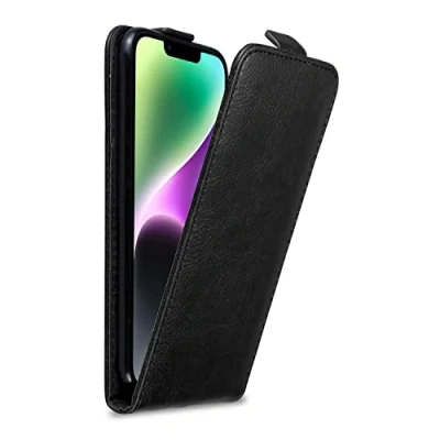 Immagine di Cadorabo Custodia compatibile con Apple iPhone 14 in NERO DI NOTTE Coperchio protettivo design flip chiusura magnetica