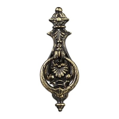Immagine di Relaxdays Battente per Porta, Battiporta ad Anello, Batacchio, Stile Rustico, Ghisa, HLP: 24 x 8,5 3 cm, Nero Bronzato