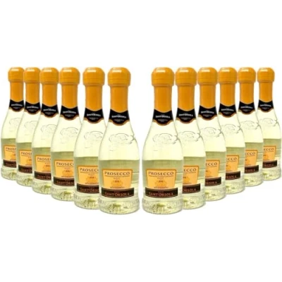 Immagine di Casa Sant&#039;Orsola Mini Bottiglie Prosecco D.O.C. Millesimato Extra Dry, 11%, da Uva Glera, Gusto Fresco con Note Fruttate, 12x200 ml