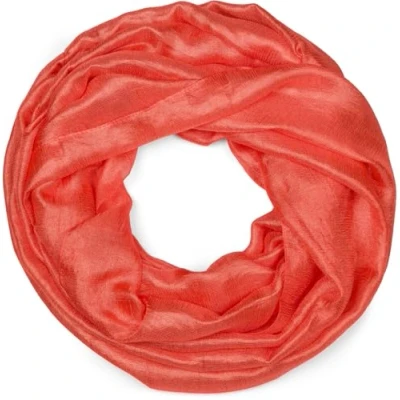 Immagine di styleBREAKER sciarpa a loop da donna leggera e setosa in tinta unita, tubolare estiva monocolore 01017063, colore:Corallo
