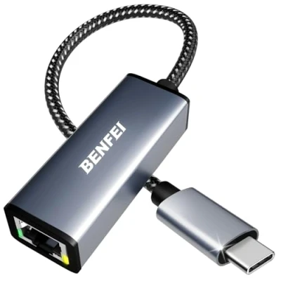 Immagine di BENFEI Adattatore USB C a Ethernet, Tipo RJ45 Ethernet LAN [Compatibile Thunderbolt 3/4], compatibile per iPhone 15 Pro/Max MacBook Pro/Air 2023 iPad Pro iMac S23 XPS 17 e altro