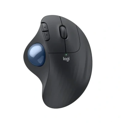 Immagine di Logitech ERGO M575S mouse trackball wireless, ergonomico wireless con Bluetooth e dongle crittografato, controllo comodo il pollice, tracciamento preciso fluido, per PC/Mac Grafite
