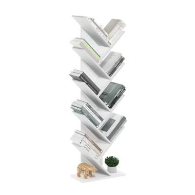 Immagine di Furinno Tree Libreria a 9 ripiani, colore: bianco