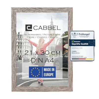 Immagine di CABBEL Confezione Singola (1 pz.) Cornice DIN A4 21x30 in Legno MDF Rovere Scuro con plexiglass infrangibile/Moderno