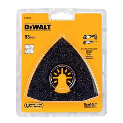 Immagine di DEWALT DT20719 QZ accessori per utensile multifuzione raspa triangolare in metallo duro rimuovere malta o colla da piastrelle, sgrossatura di stucco, residui moquette, raspatura su legno smussature.