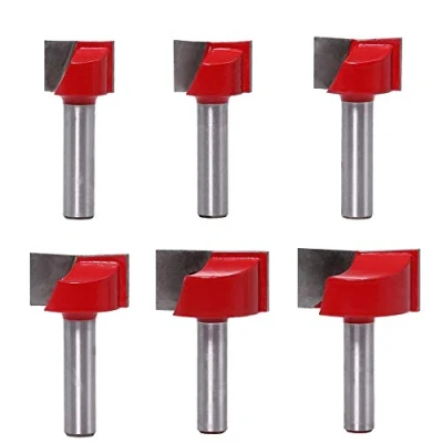 Immagine di ASNOMY Set di 6 punte per fresatura, con codolo da 8 mm, Bit Router Fresa pulizia Fondo Lavorazione Legno Lega Acciaio, la del legno, punta 18/20/22/25/30/32 mm