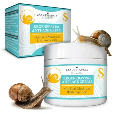 Immagine di MARIPHARMA® Crema Viso Antirughe 150ml con Bava di Lumaca e Acido Ialuronico, Formula Naturale ad Azione Antimacchia Anti Age Vitamina C