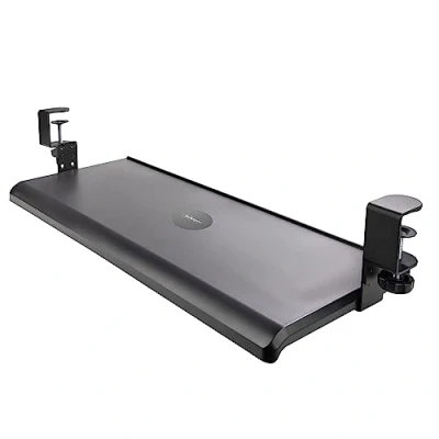 Immagine di StarTech.com Porta tastiera estraibile per scrivania, Ripiano ergonomico con morsetto a C, Supporto e mouse scorrevole regolabile in altezza (KEYBOARD TRAY CLAMP1)