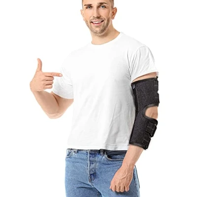 Immagine di Tutore Gomito, Supporto per Sindrome del Tunnel Cubitale, Nervo Ulnare nel Braccio, Stecca Angolo Regolabile,per Tendinite, Artrite, Gomito Tennista, Golfista, Adatto Sinistra e Destra L/XL