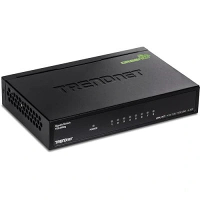 Immagine di TRENDnet TEG S82G Switch GREENnet Gigabit a 8 porte, di rete Ethernet, porte Ethernet 10 100 1000 Mbps, capacità commutazione 16 Gbps, Metallo, Nero