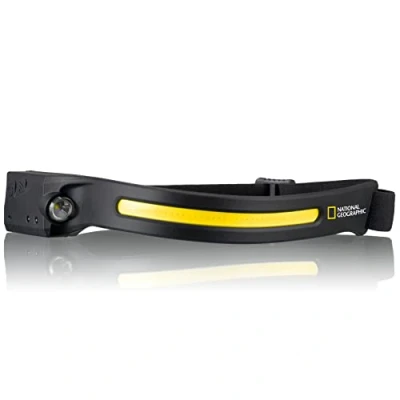 Immagine di National Geographic Iluminos Stripe Lampada frontale con striscia LED, batteria ricaricabile e sensore IR per accensione spegnimento manuale