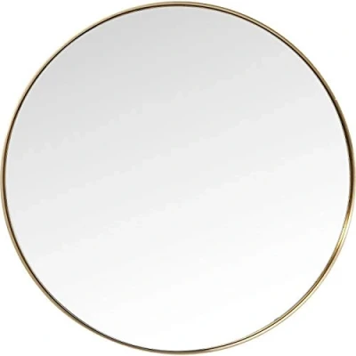 Immagine di Kare Design Speccio Da Parete Curve, Oro, Ø100X5Cm, Specchio Rotondo Per Camera Letto, Guardaroba, Stile Classico