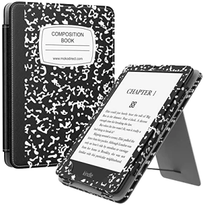 Immagine di MoKo Custodia Compatibile con Kindle Paperwhite 11ª Gen. 2021 e 2022, Schermo da 6,8&quot;, Magnete Riattivazione Standby, Supporto Verticale Cinturino per Presa a Mano, Quaderno Nero