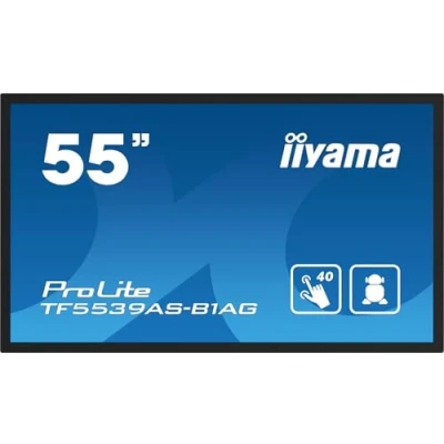 Immagine di Iiyama Prolite TF5539AS B1AG Monitor LED IPS 4K UHD Open Frame 40 punti multitouch Bonded PCAP capacitivo HDMI DP RJ45 RS 232c USB2.0 IP65 Android OS AntiGlare Touch 24/7