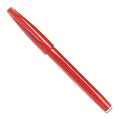 Immagine di Pentel Set di 5 penne in feltro Sign Pen S 520 tracciato, 1 mm, colore: Rosso