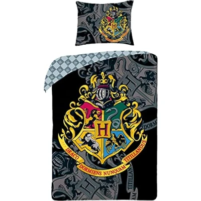 Immagine di Halantex Harry Potter, set di biancheria da letto, 140 x 200 cm, copripiumino 70 90 federa 100% cotone, Ron Hogwarts Hermine Ravenclaw Hufflepuff