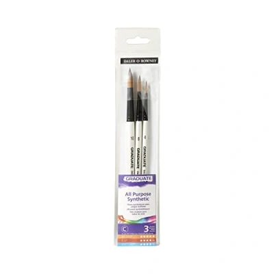 Immagine di Daler Rowney 212530007 Graduate Set pennelli, Colore Bianco, Punta Tonda, E212530007