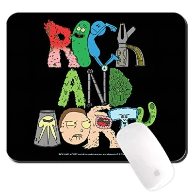 Immagine di ERT GROUP tappetino per mouse Rick and Morty originale e con licenza ufficiale PC, motivo 018 nero, computer, antiscivolo, 225 mm x 189