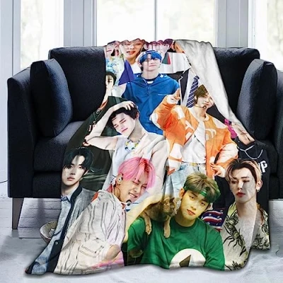Immagine di Ldsgdfst Yeonjun, coperta morbida e confortevole in pile di lana, per divano, ufficio, auto, campeggio, yoga, viaggi, decorazione la casa, da spiaggia, 152,4 x 127 cm