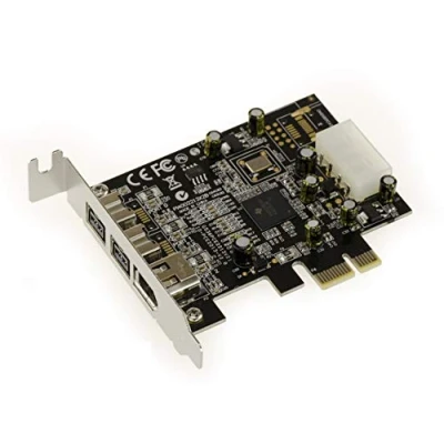 Immagine di KALEA INFORMATIQUE Scheda Controller PCI Express Low Profile Firewire 800 e 400 IEEE1394A IEEE1394B (PCIe x1) 2+1 uscite con chipset Ti XIO2213BZAY