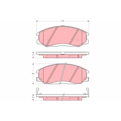 Immagine di TRW GDB3257 Kit pastiglie freno con segnalatore acustico usura HYUNDAI: Santa Fe I, Terracan, SSANGYONG: Kyron, Actyon 1, Sports I Pick up