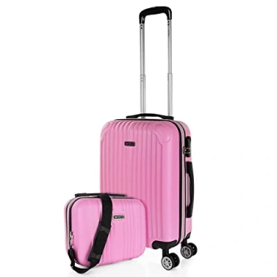 Immagine di ITACA Set Valigie Rigide Offerte. Valigia Grande Rigida, Media Rigida e Bagaglio a Mano. di con Lucchetto Combinazione TSA 71115, Rosa