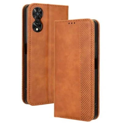 Immagine di COMAKU Cover TCL 505, Custodia a Portafoglio Pelle con Supporto e Chiusura Magnetica Marrone