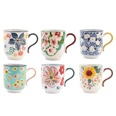 Immagine di H&amp;H Creamtea Set 6 Tazze Mug, in New Bone China, senza piattino, 350cc