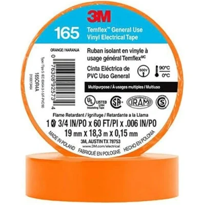 Immagine di 3M Temflex™ 165 165OR1E Nastro isolante Arancione (L x L) 10 m 15 mm 1 pz.