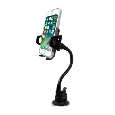 Immagine di Macally MGRIP supporto a ventosa con collo di 20 cm flessibile e regolabile per iPhone, smartphone telefono cellulare
