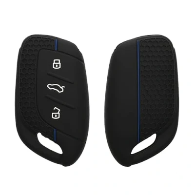 Immagine di kwmobile Custodia Coprichiave Compatibile con MG 3 pulsanti ZS MG4 MG5 MG6 Cover Copri Telecomando Chiave Auto Chiavi Macchina nero/blu