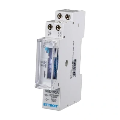 Immagine di Temporizzatore 24 Ore Su Guida DIN, Occupa solo 1 Modulo Timer Orario Meccanico, 100 240V 16A, Programmabile Montaggio Rotaia Barra DIN