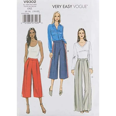 Immagine di Vogue Patterns 9302 OS Pantaloni da Donna, Tessuto, Multicolore, 15.00 x 0.5 22.00 cm