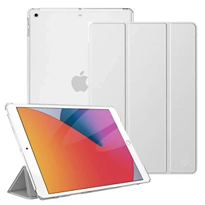 Immagine di FINTIE Custodia per iPad 9a / 8a 7a Generazione (2021 2020 2019) 10.2 Pollici Sottile Leggero Semi Trasparente Cover Case con Auto Sveglia/Sonno Funzione, Argento
