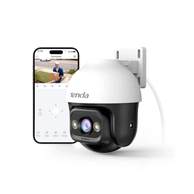 Immagine di Tenda Telecamera Wi Fi Esterno, 1080P Videocamera Sorveglianza con Visione Notturna a Colori, IP Cam 360, Audio Bidirezionale, Rilevamento di Movimento e Persone, Compatibile Alexa, CH3