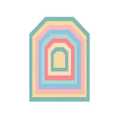 Immagine di Craftelier Set di Fustelle Essenziali per Creazioni Scrapbooking e Artigianato Forma Cartellini Dimensioni Approssimative delle Fustelle: da 6,1 x 4,3 cm a 17,4 12,4