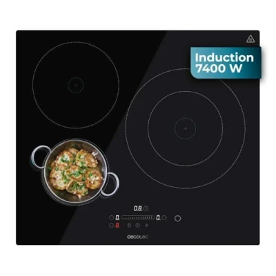 Immagine di Cecotec Piano Cottura a Induzione Bolero Squad I 3250 Essential. 7400W, Doppio Anello, 9 Livelli, Booster, Rilevatore Pentole, Controllo Tattile, Timer, Spegnimento Automatico, Indicatore Calore