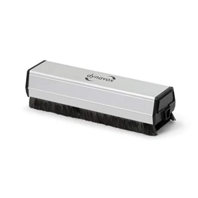Immagine di Dynavox spazzola antistatica in carbonio con velluto puk CSP130, per la pulizia dei dischi vinile, argento