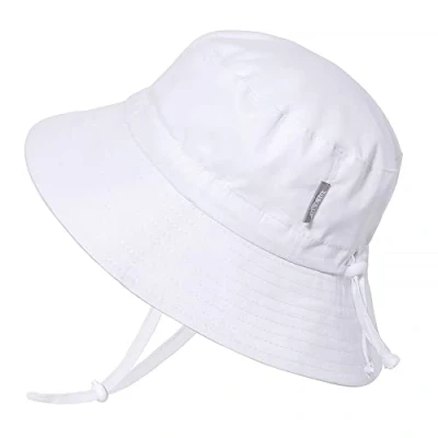 Immagine di Jan &amp; Jul Cappello da Sole a Secchiello per Bambina 50+ UPF (Taglia: 6 12 Anni, Bianco)
