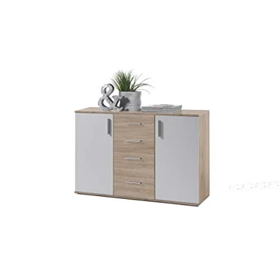 Immagine di AVANTI TRENDSTORE BEA Comò in Legno Laminato e Bianco, Disponibile 3 Diversi Colori Dimensioni (120x84x35 cm, Marrone Bianco)