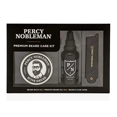 Immagine di Percy Nobleman Kit Premium per la Cura della Barba, un Barba in Edizione Limitata, Contenente Olio Balsamo e Pettine Pieghevole