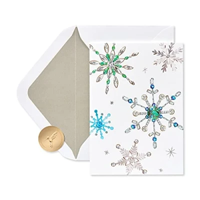 Immagine di Papyrus Biglietti di auguri confezionati con buste, più caldi, fiocchi neve (14 pezzi)