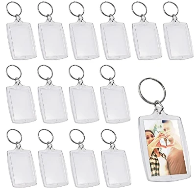 Immagine di ZDNT 25 Pezzi Portachiavi Foto Acrilico con Trasparenti Portachiavi,con Anelli Portachiavi,Portachiavi Personalizzato Plastica Adatto a Donne e Uomini