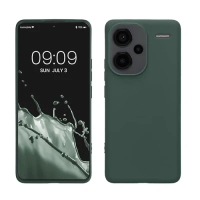 Immagine di kwmobile Custodia Compatibile con Xiaomi Redmi Note 13 Pro+ 5G / Pro Plus Cover Back Case per Smartphone in Silicone TPU Protezione Gommata verde muschio