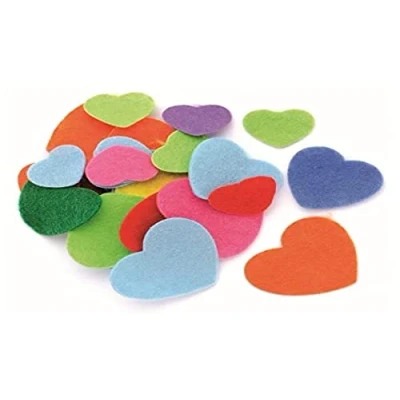 Immagine di GLOREX Cuori, Feltro, Multicolore, 18,5 x 11,5 1,5 cm, 80 unità