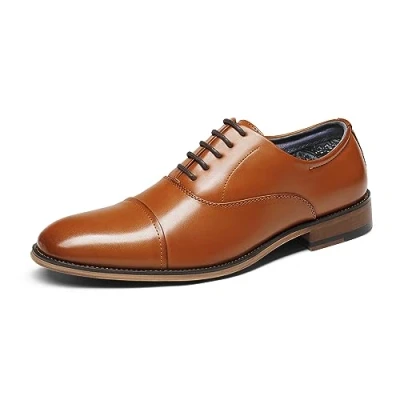 Immagine di Bruno Marc Scarpe Eleganti Uomo in Pelle Stringate Derby Basse Vintage Elegante Classiche Oxford,Size 44,Marrone,PRINCE 16
