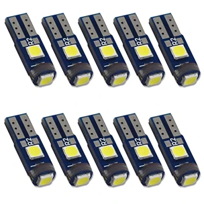 Immagine di Hsun T5 74 73 2723 2721 base LED lampadina con 3 pezzi SMD cuneo per auto cruscotto strumento luce di lettura pannello del computer lampada 12 V 50LM (T5 Bianco)