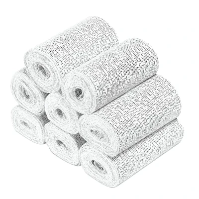 Immagine di Navaris Rotoli bende gessate calco pancione 8x rotolo garze gesso 10cmx300cm asciugatura rapida uso su pelle viso corpo modellismo modelli maschere