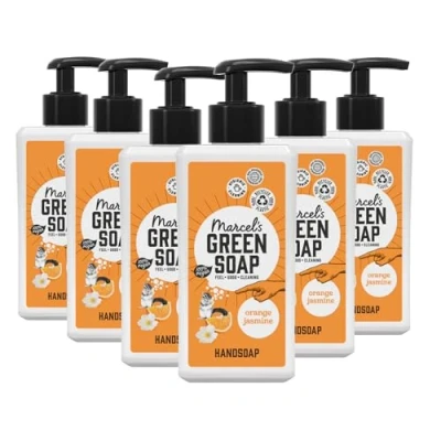Immagine di Marcel&#039;s Green Soap sapone per mani arancione e gelsomino Dispenser di liquido 100% ecologico vegano 97% biodegradabile Confezione da 6 250 ml