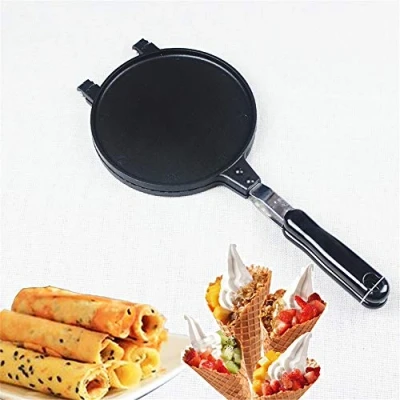 Immagine di LAEMALLS Piastra per Waffle in Lega di Alluminio, Macchina Antiaderente con Manico Termoisolante, Usando Fuoco o Stufe, Strumento Cottura Waffle, Tostapane, Rotoli uova, pancake#5